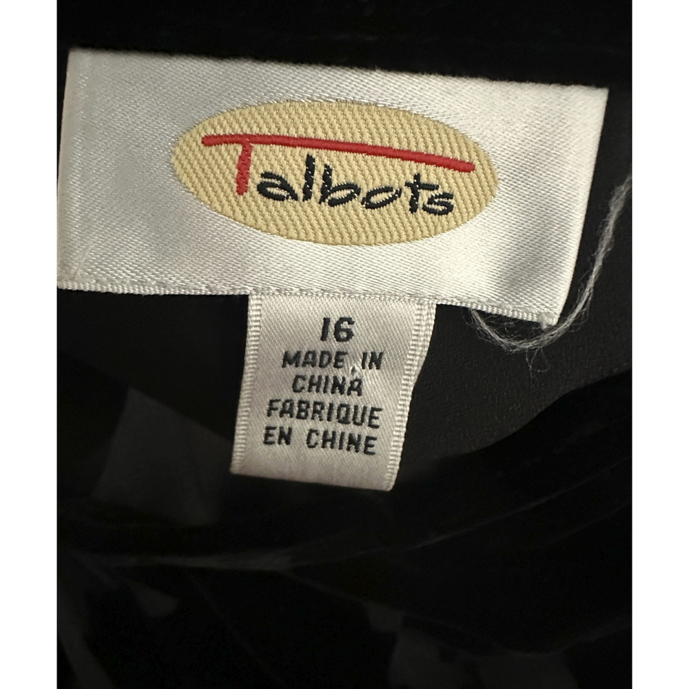 Talbots Black Burnout Velvet Skirt Silk Blend Size 16 Witchy Whimsigoth Fairy - Picture 5 of 11